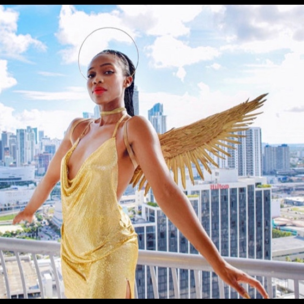 Gold angel wings and Halo for angel costume
